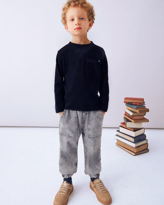 Maglietta bambino Mayoral taschino tinta unita blu navy Mayoral 2 Anni 92cm