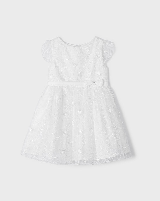 Abito con ricami floreali bambina Mayoral bianco Mayoral 2 Anni 92cm