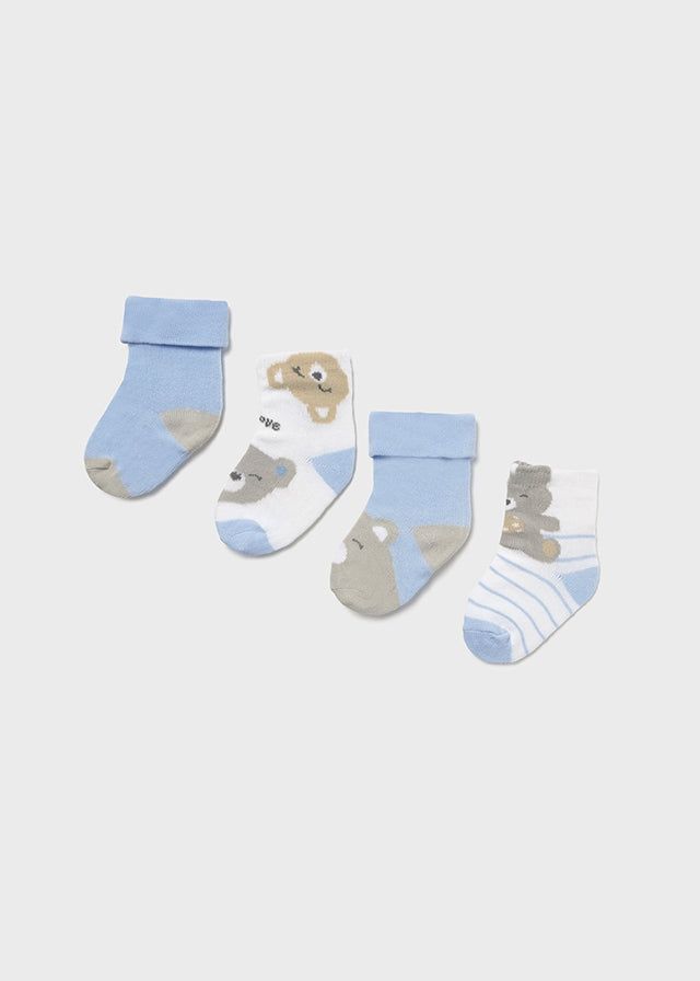 Set 4 paia calzini fresco cotone neonati Mayoral Newborn azzurro Mayoral Azzurro