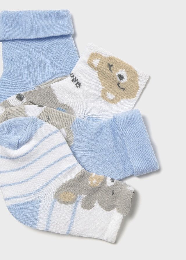 Set 4 paia calzini fresco cotone neonati Mayoral Newborn azzurro Mayoral Azzurro