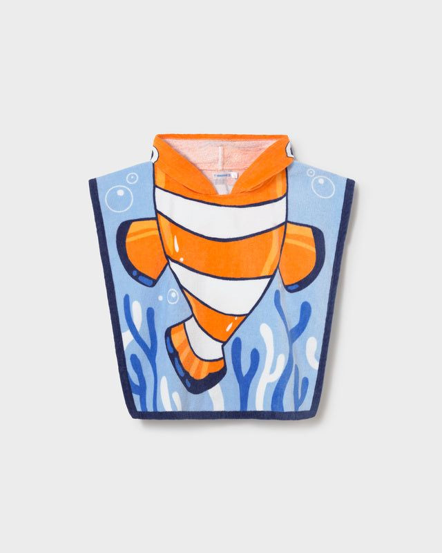 Poncho asciugamano mare con cappuccio neonato Mayoral pesce pagliaccio Mayoral 12 Mesi 80cm