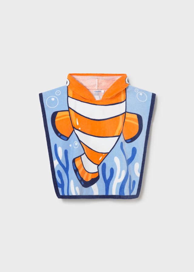 Poncho asciugamano mare con cappuccio neonato Mayoral pesce pagliaccio Mayoral 12 Mesi 80cm