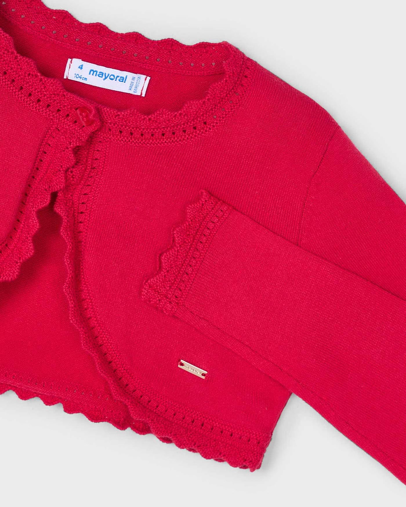 Cardigan modello bolerino in maglia bambina Mayoral rosso Mayoral Rosso