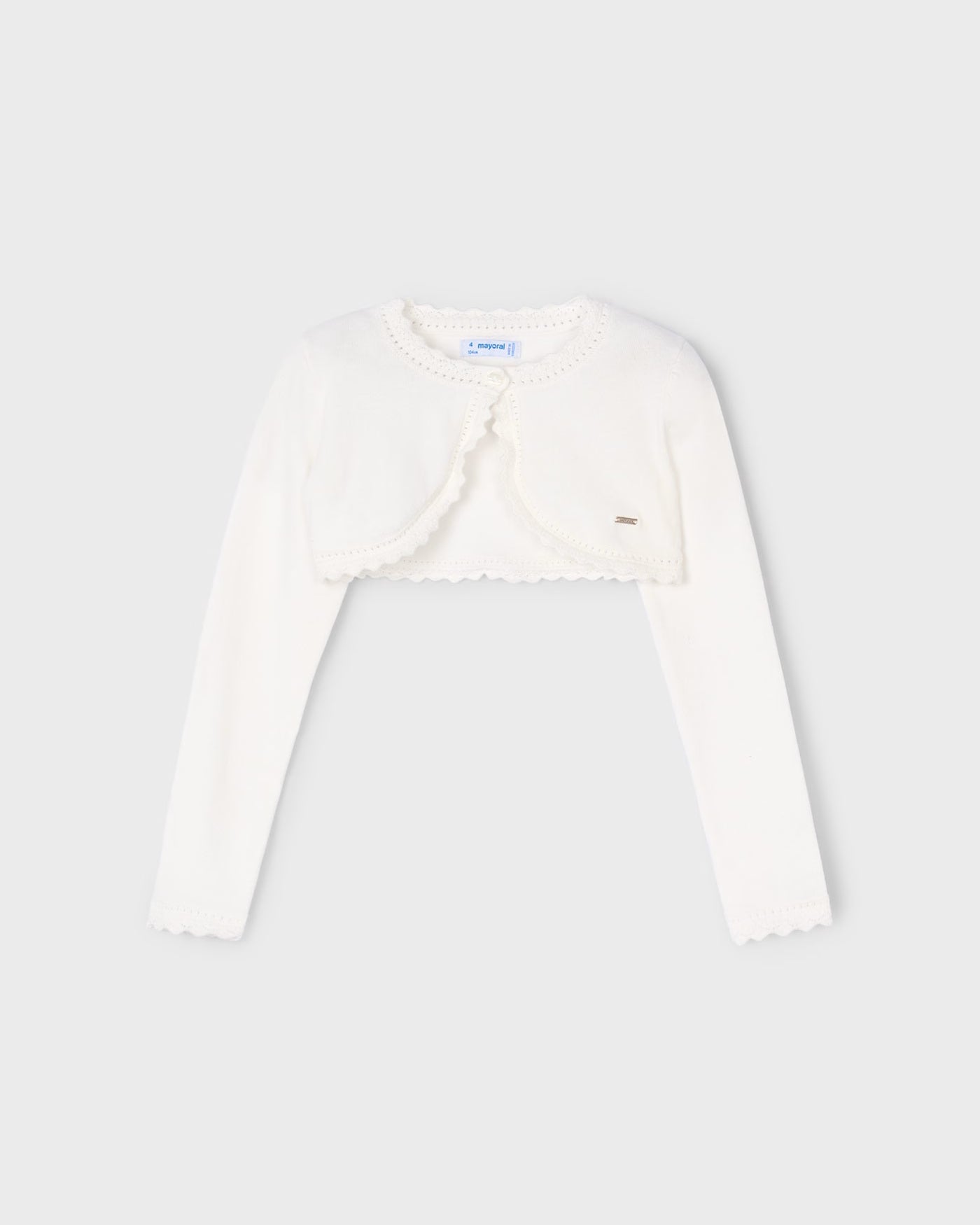 Cardigan modello bolerino in maglia bambina Mayoral panna Mayoral Panna