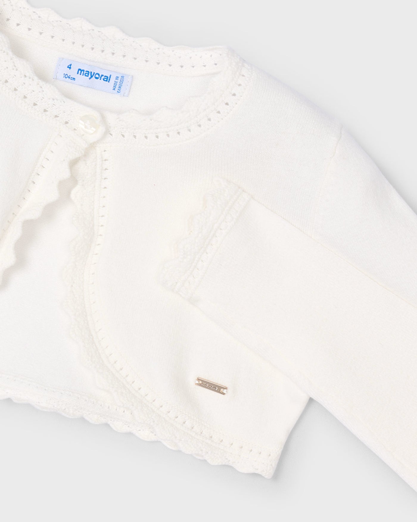 Cardigan modello bolerino in maglia bambina Mayoral panna Mayoral Panna