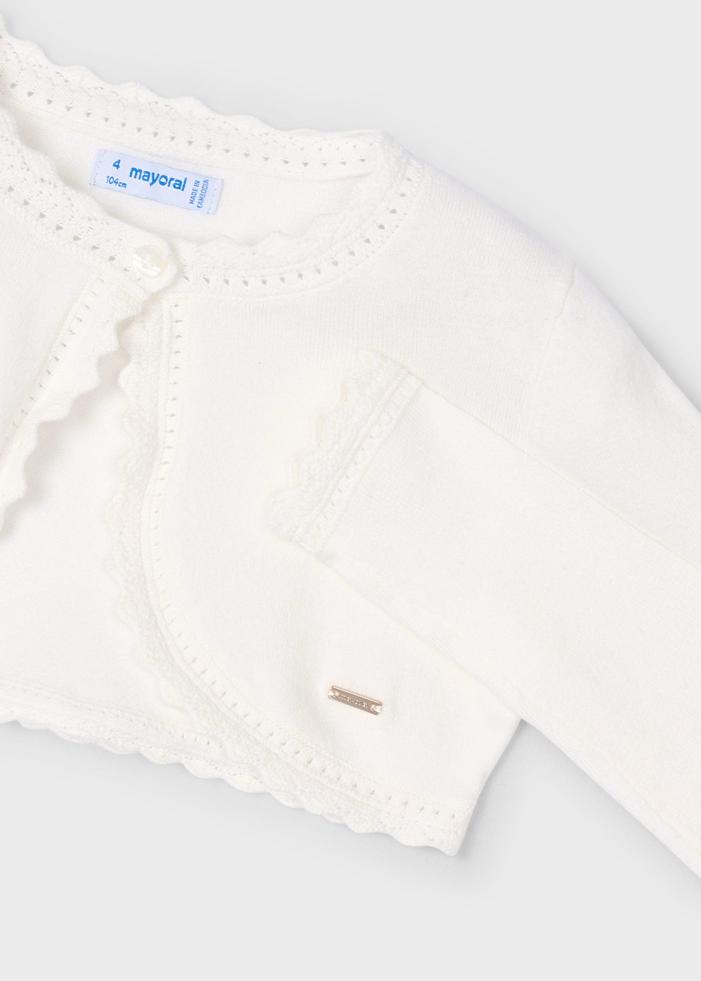Cardigan modello bolerino in maglia bambina Mayoral panna Mayoral Panna