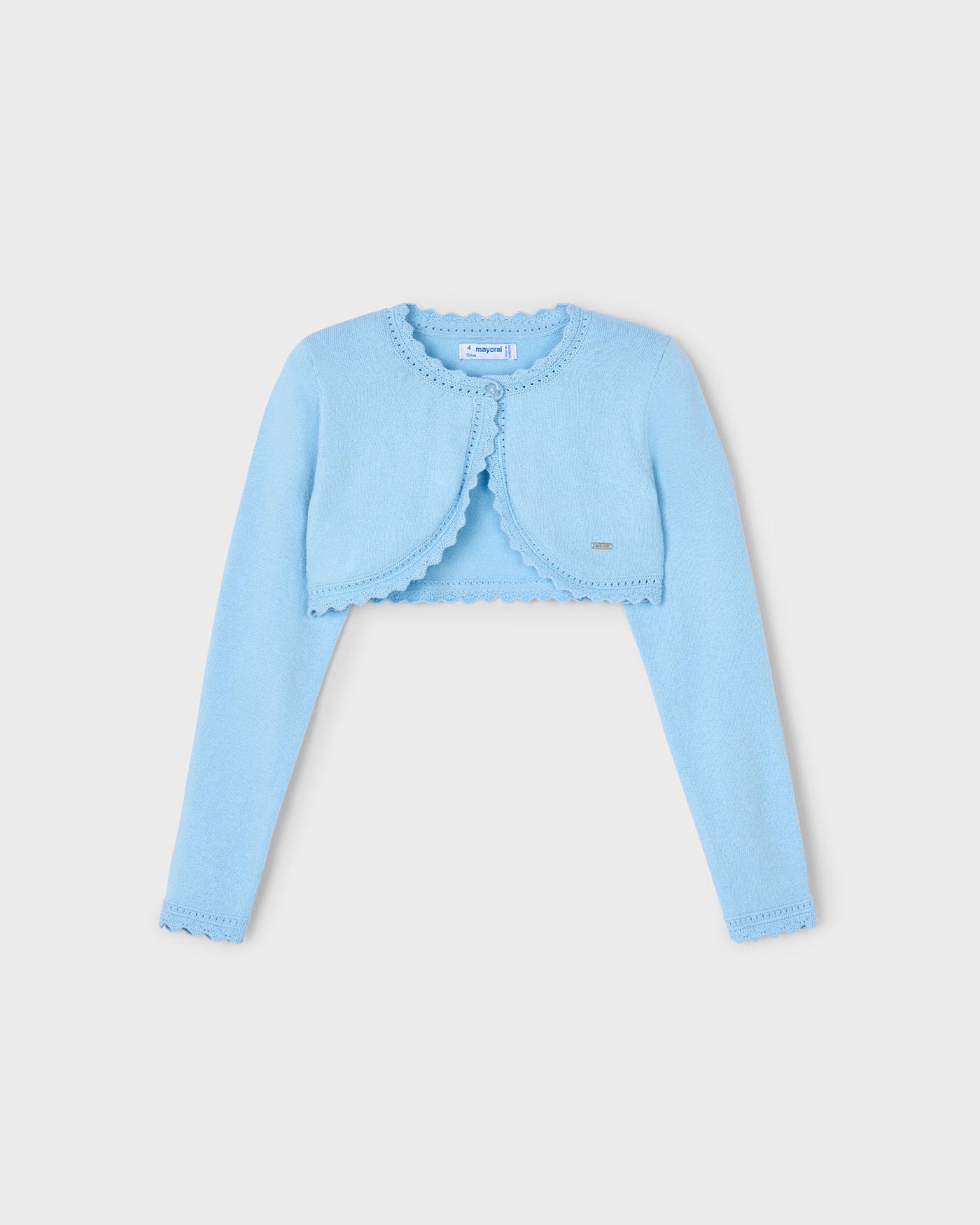 Cardigan modello bolerino in maglia bambina Mayoral azzurro cielo Mayoral Azzurro