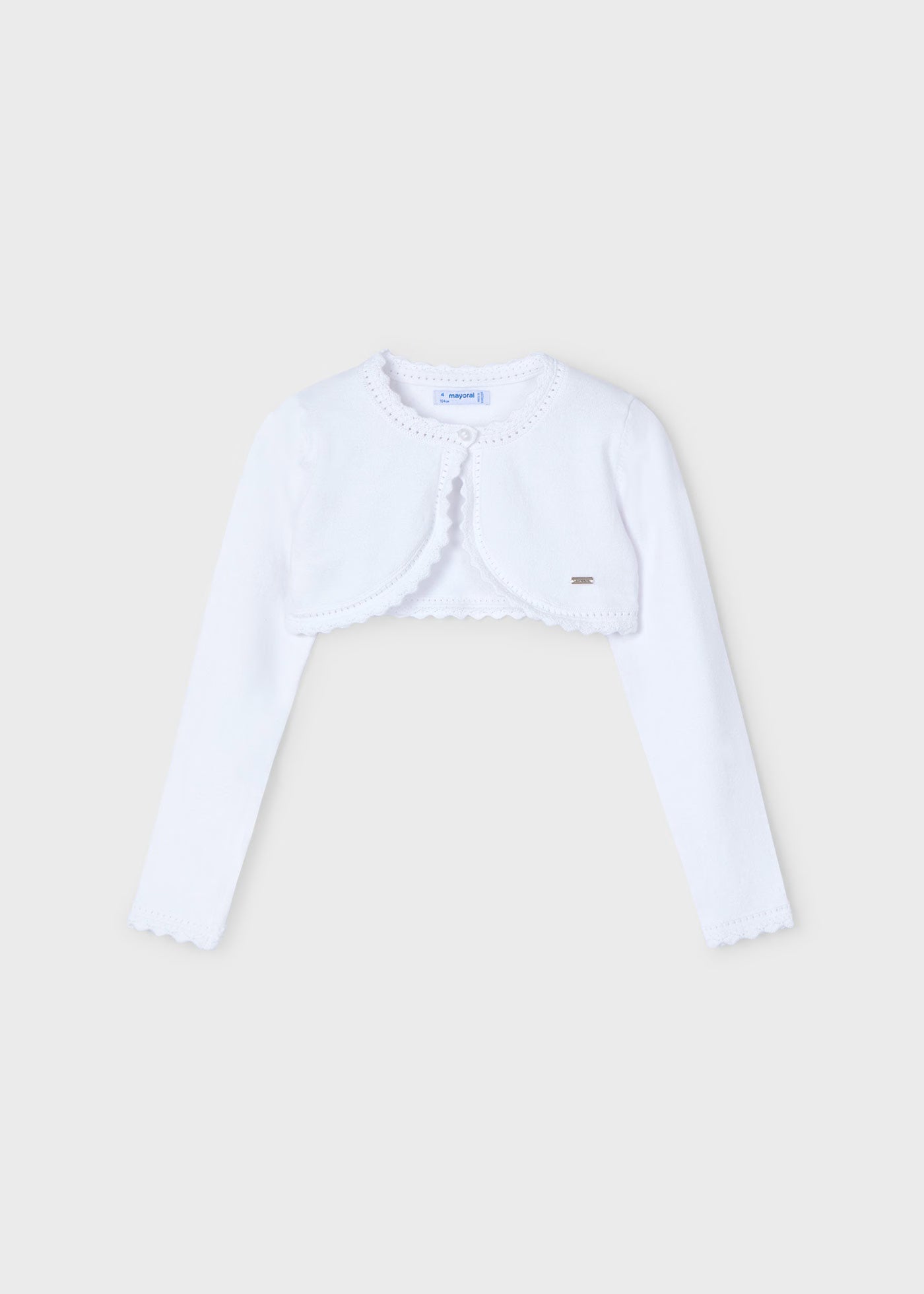 Cardigan modello bolerino in maglia bambina Mayoral bianco Mayoral Azzurro