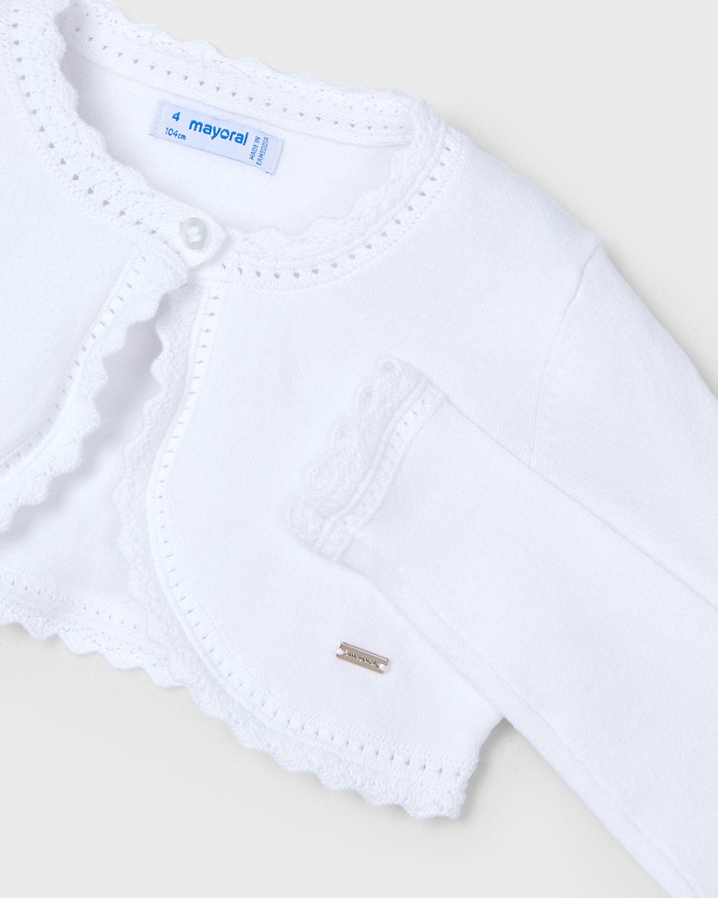 Cardigan modello bolerino in maglia bambina Mayoral bianco Mayoral Azzurro