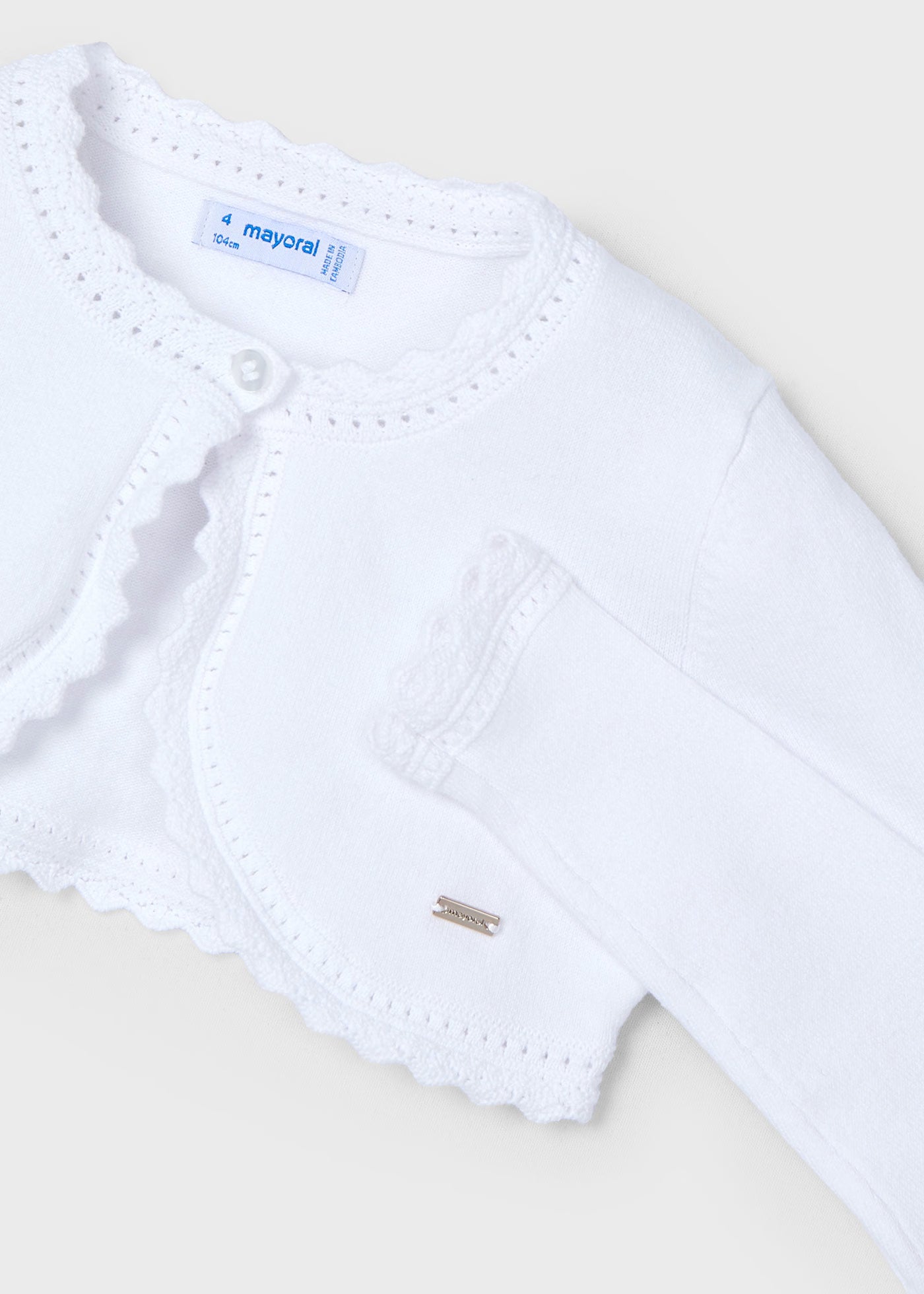 Cardigan modello bolerino in maglia bambina Mayoral bianco Mayoral Azzurro
