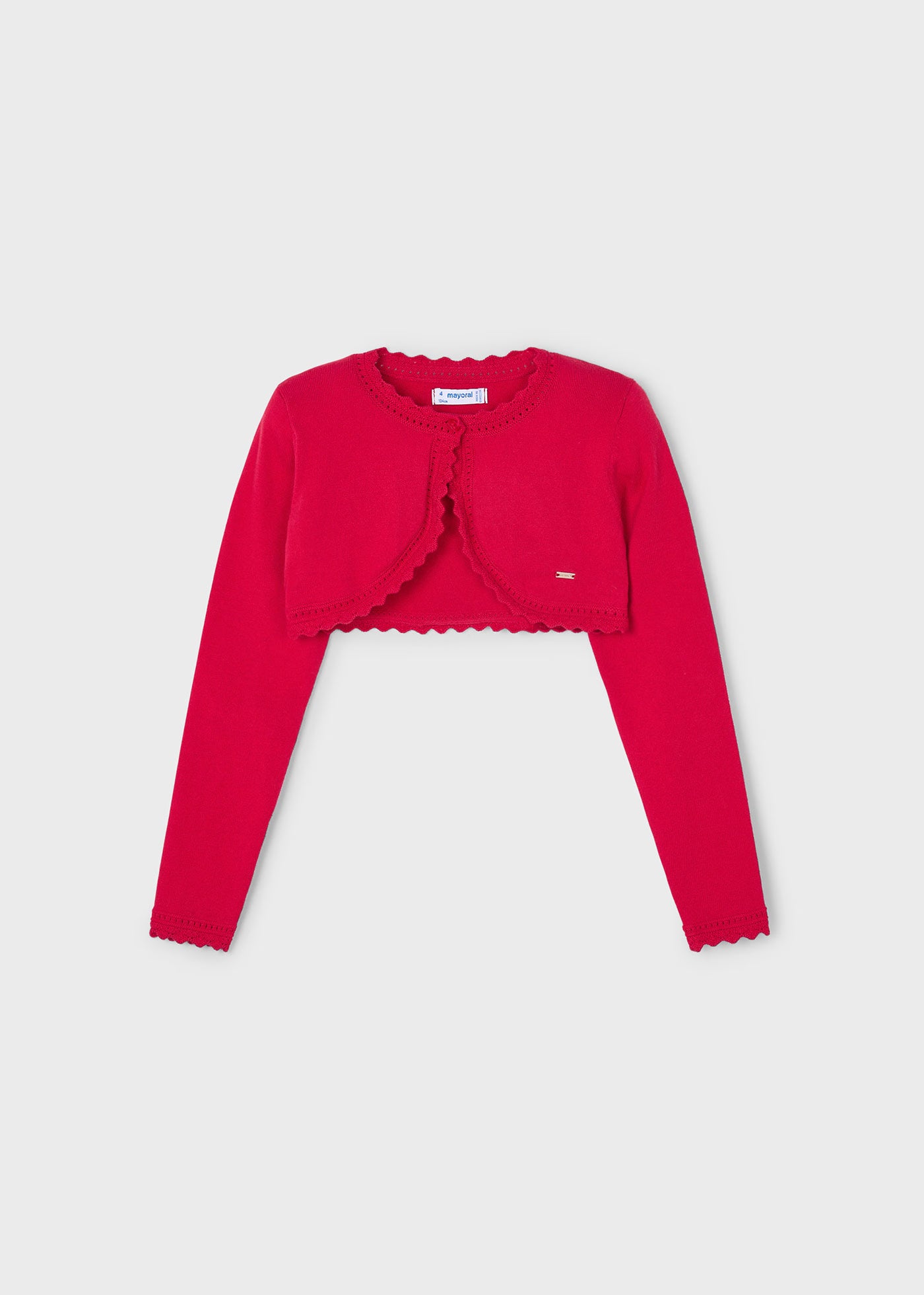 Cardigan modello bolerino in maglia bambina Mayoral rosso Mayoral Rosso
