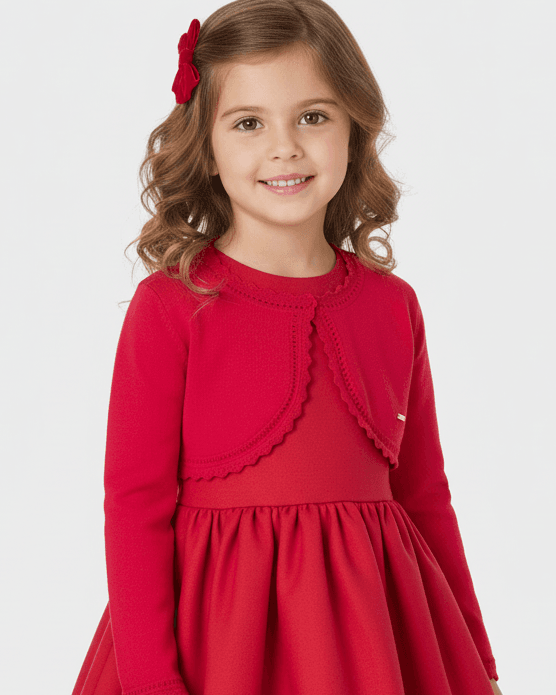 Cardigan modello bolerino in maglia bambina Mayoral rosso Mayoral Rosso