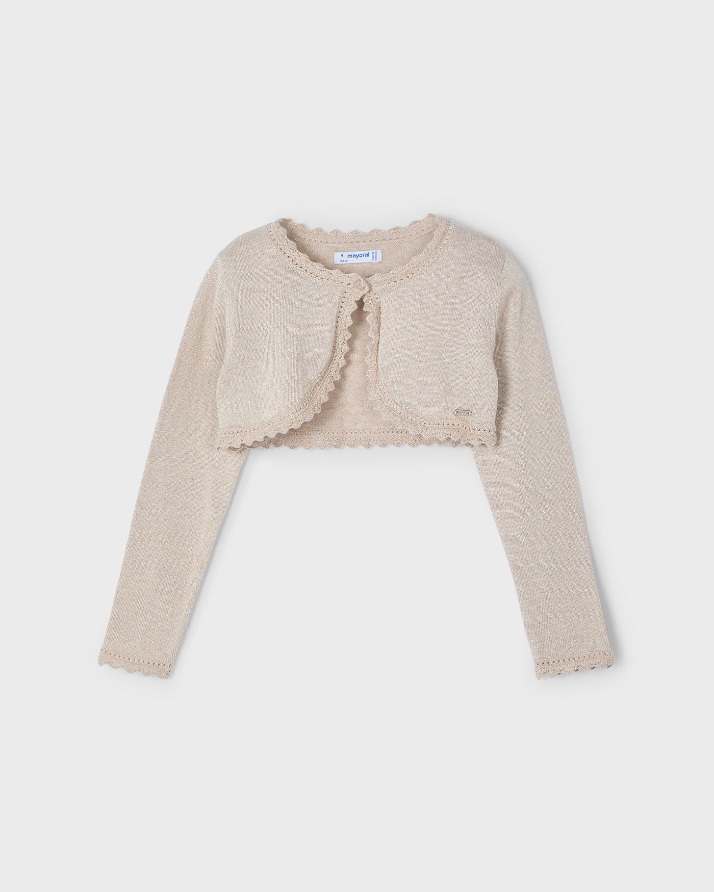 Cardigan modello bolerino in maglia bambina Mayoral beige nocciola Mayoral Beige