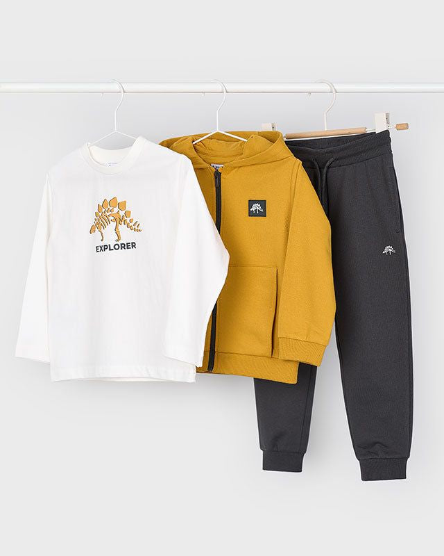 Tuta 3 pezzi bambino Mayoral Dinosauro gialla mostarda Mayoral 2 Anni 92cm