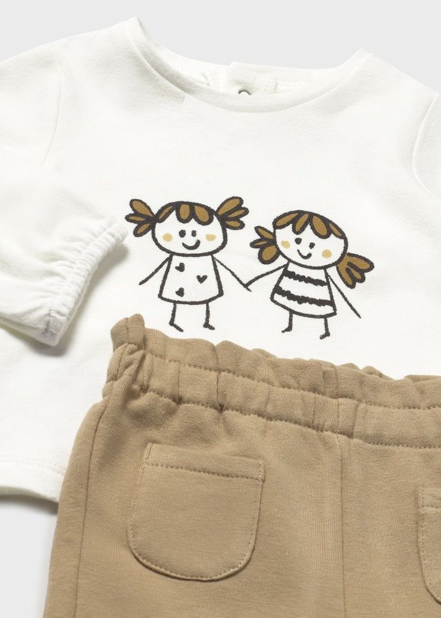Tuta 3 pezzi neonata Mayoral Newborn Cuori caramello e grigio Mayoral 0-1 Mesi 55cm