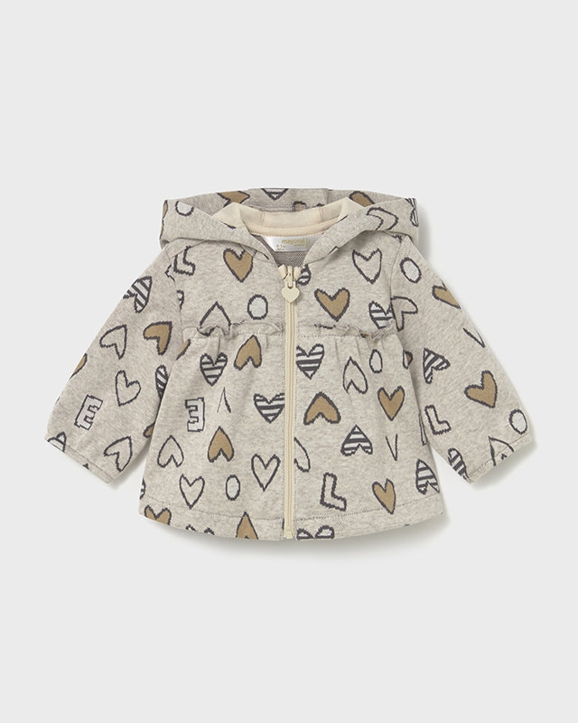 Tuta 3 pezzi neonata Mayoral Newborn Cuori caramello e grigio Mayoral 0-1 Mesi 55cm