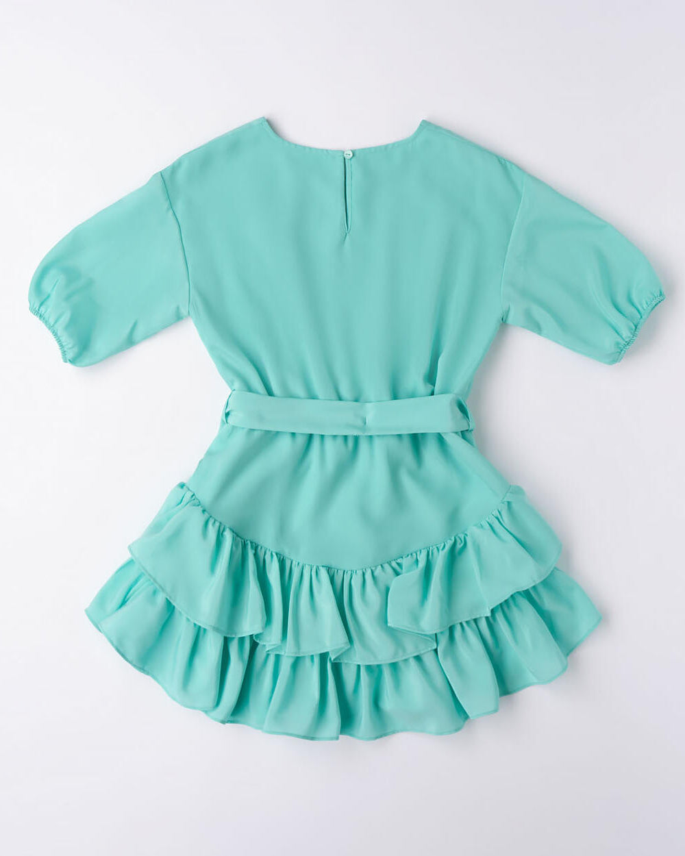 Abito a balze con cintura ragazza iDO tinta unita acqua iDO Acqua