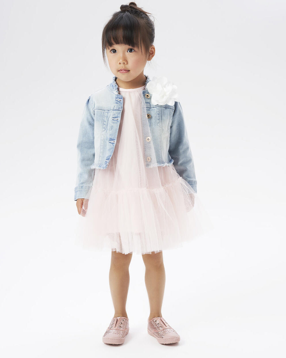 Abito cerimonia bambina iDO in tulle rosa chiaro iDO Rosa