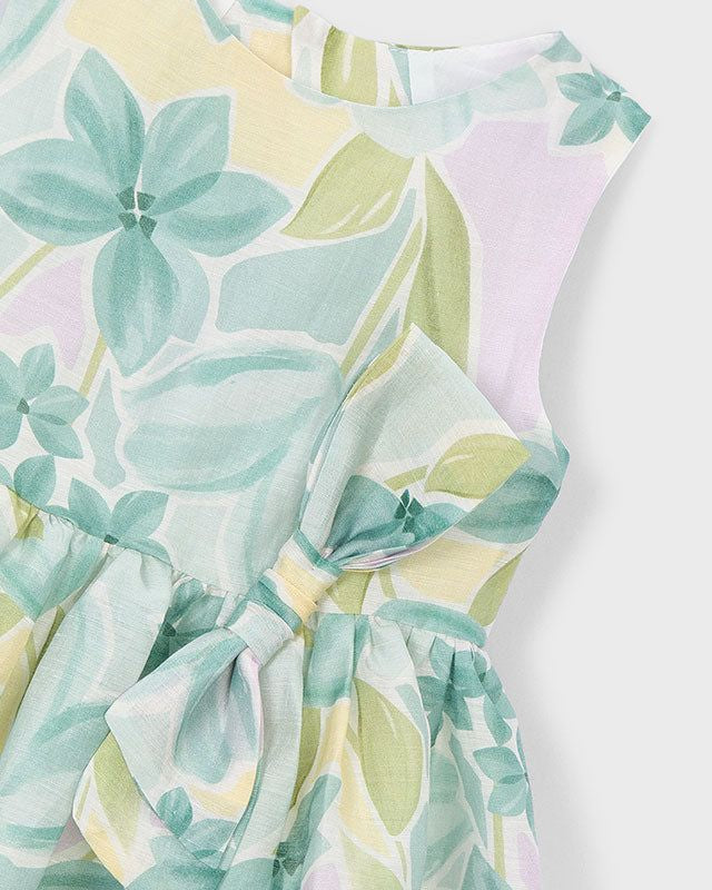 Etichetta Better Cotton dell'abito cerimonia bambina Mayoral, tessuto sostenibile