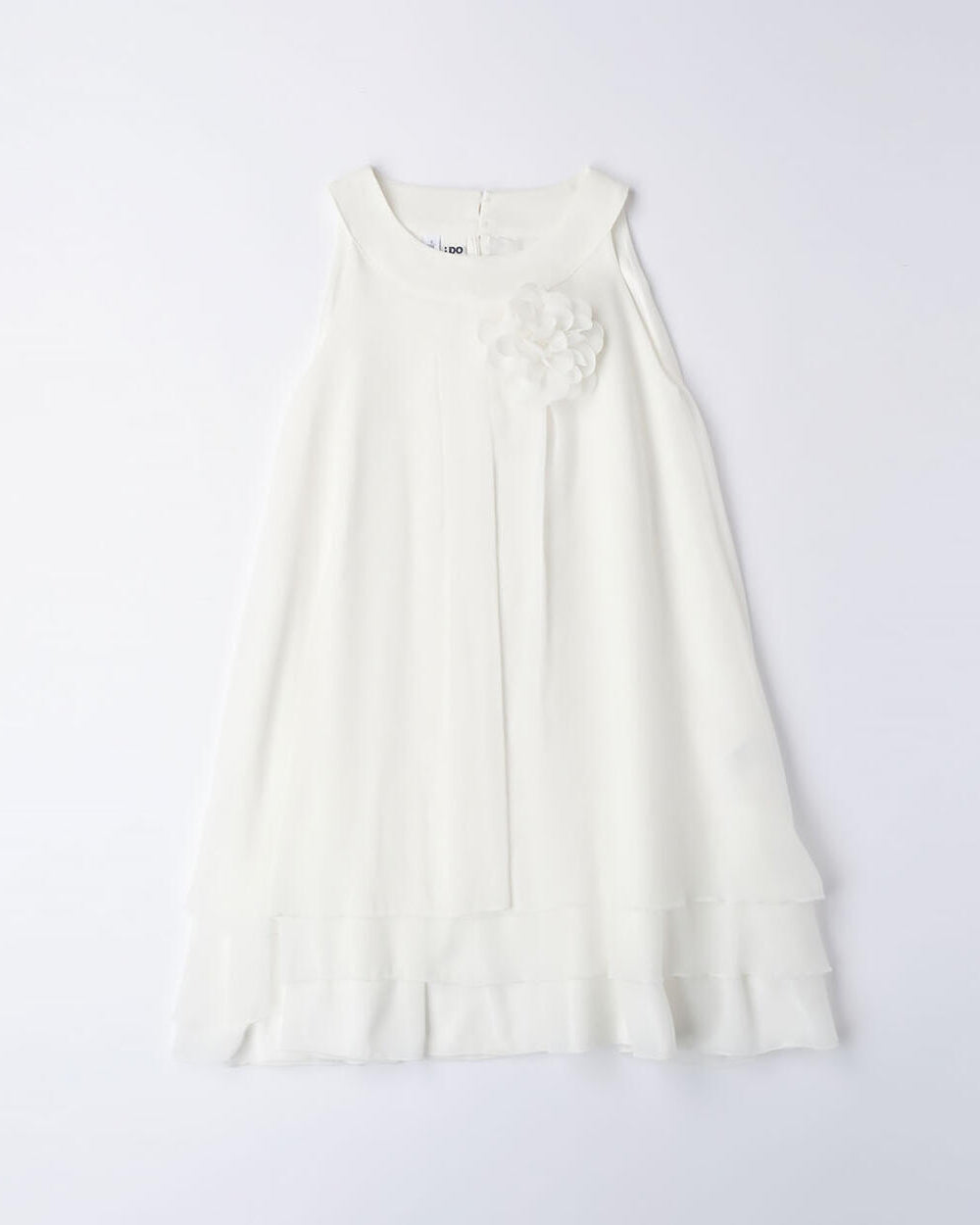 Abito cerimonia chiffon ragazza iDO dettaglio fiore tulle panna iDO Panna
