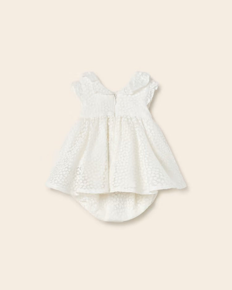 Abito cerimonia con copri pannolino neonata Mayoral Newborn panna - ErreGiModaBimbo