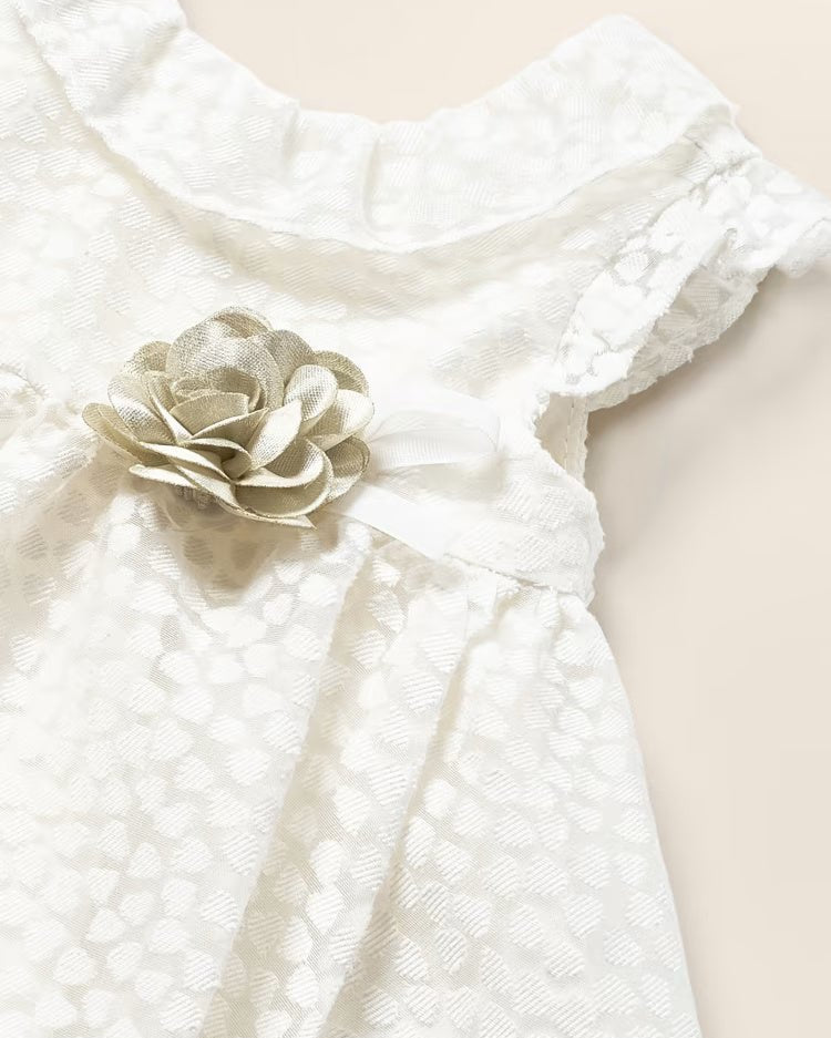 Abito cerimonia con copri pannolino neonata Mayoral Newborn panna - ErreGiModaBimbo