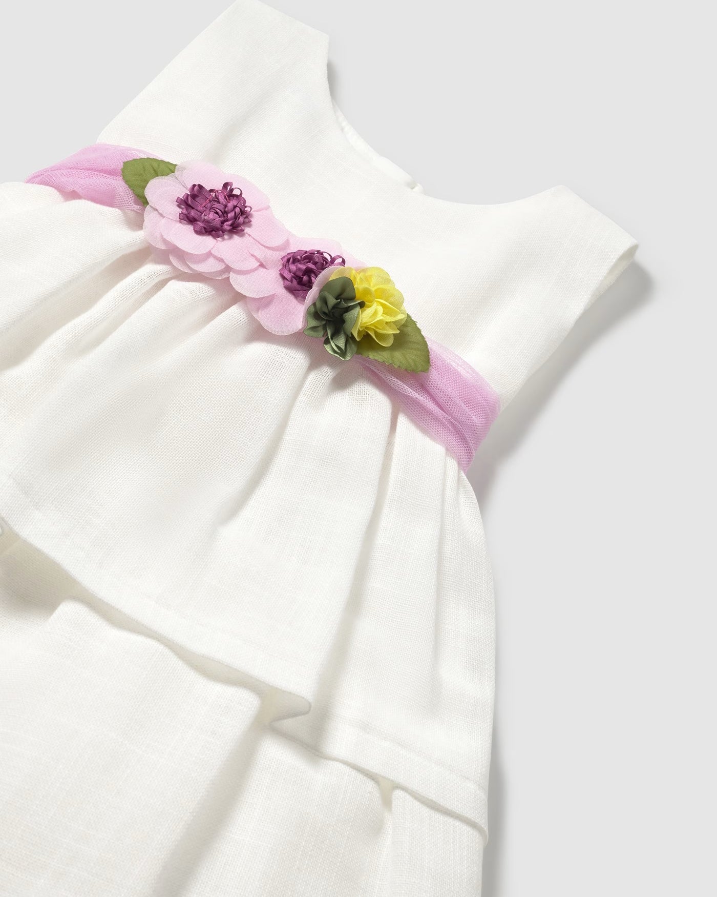 Abito cerimonia con fusciacca floreale neonata Mayoral bianco Mayoral Bianco