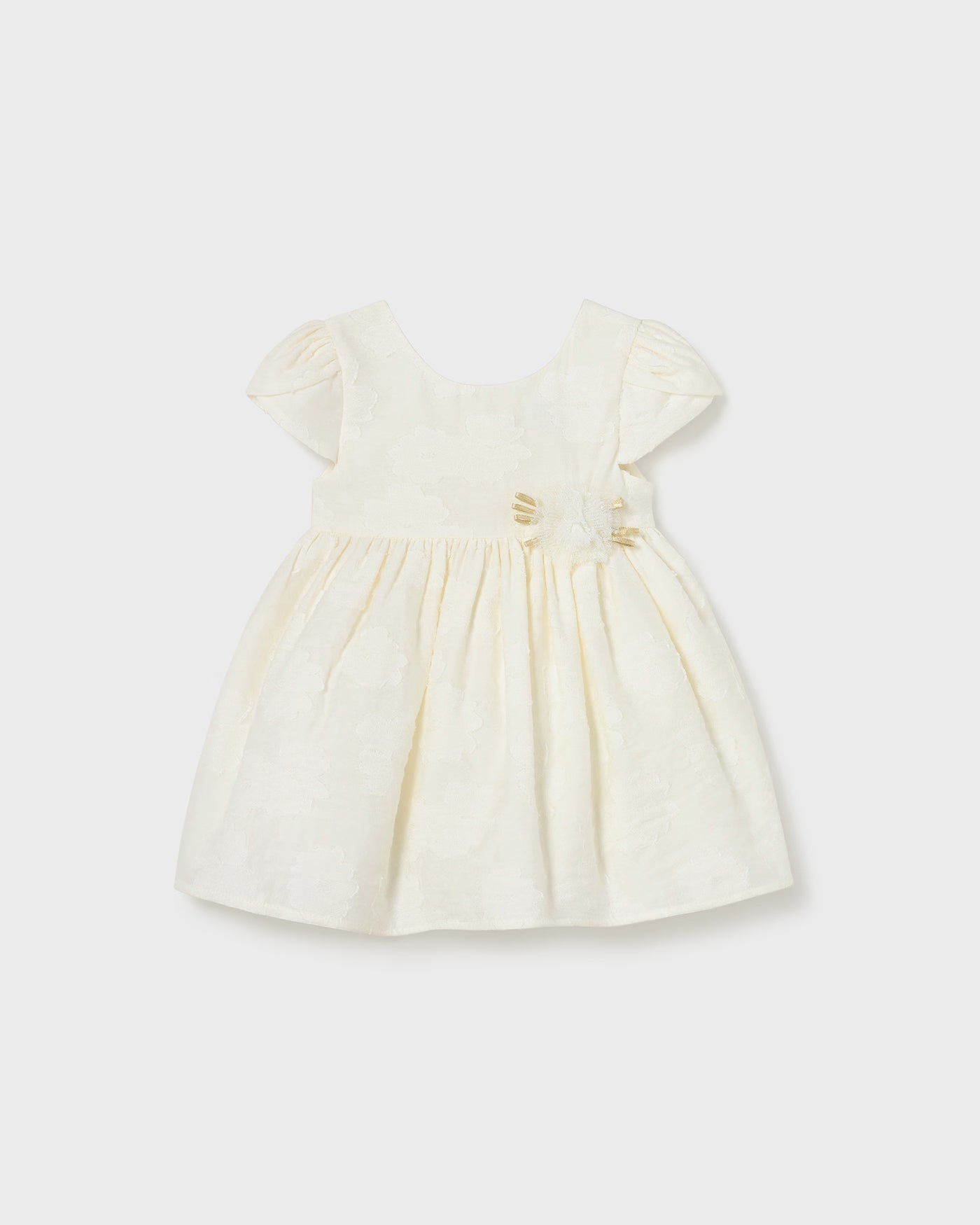 Abito cerimonia neonata Mayoral panna con fiore tulle Mayoral 6 Mesi 68cm