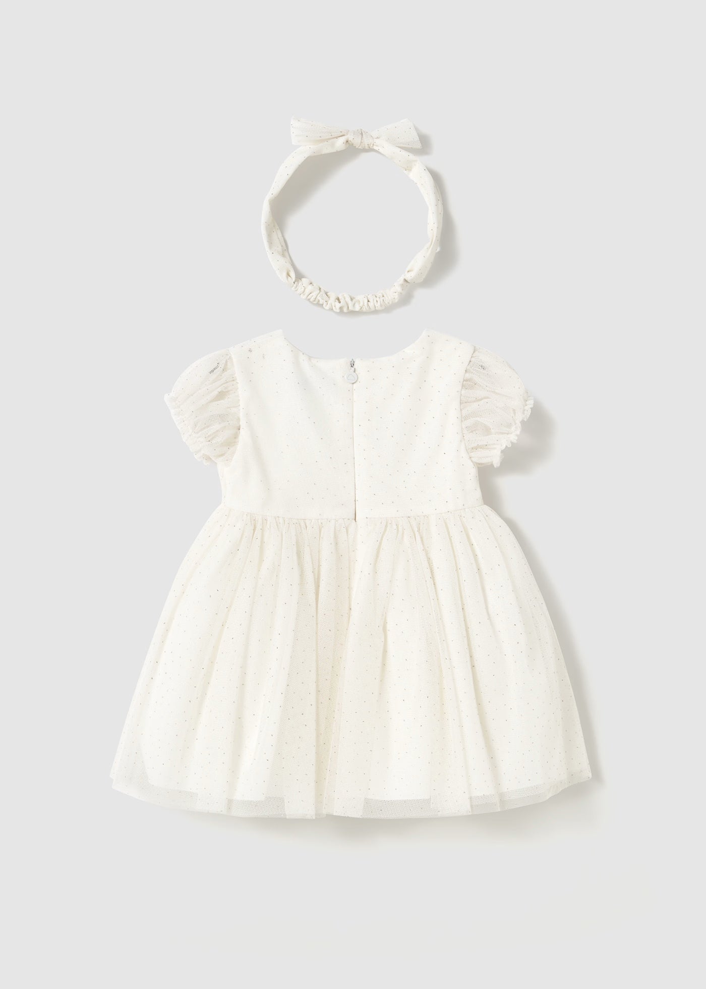 Abito cerimonia tulle con fascia neonata Mayoral panna Mayoral Panna
