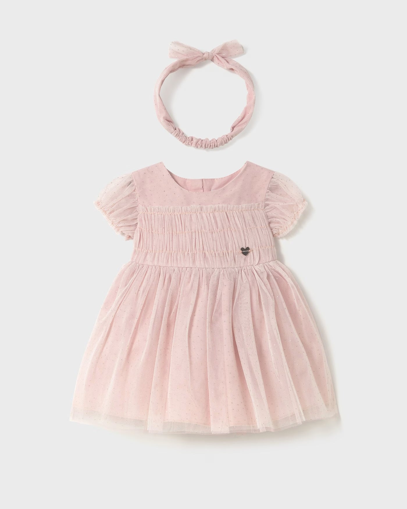 Abito cerimonia tulle con fascia neonata Mayoral rosa Mayoral Rosa