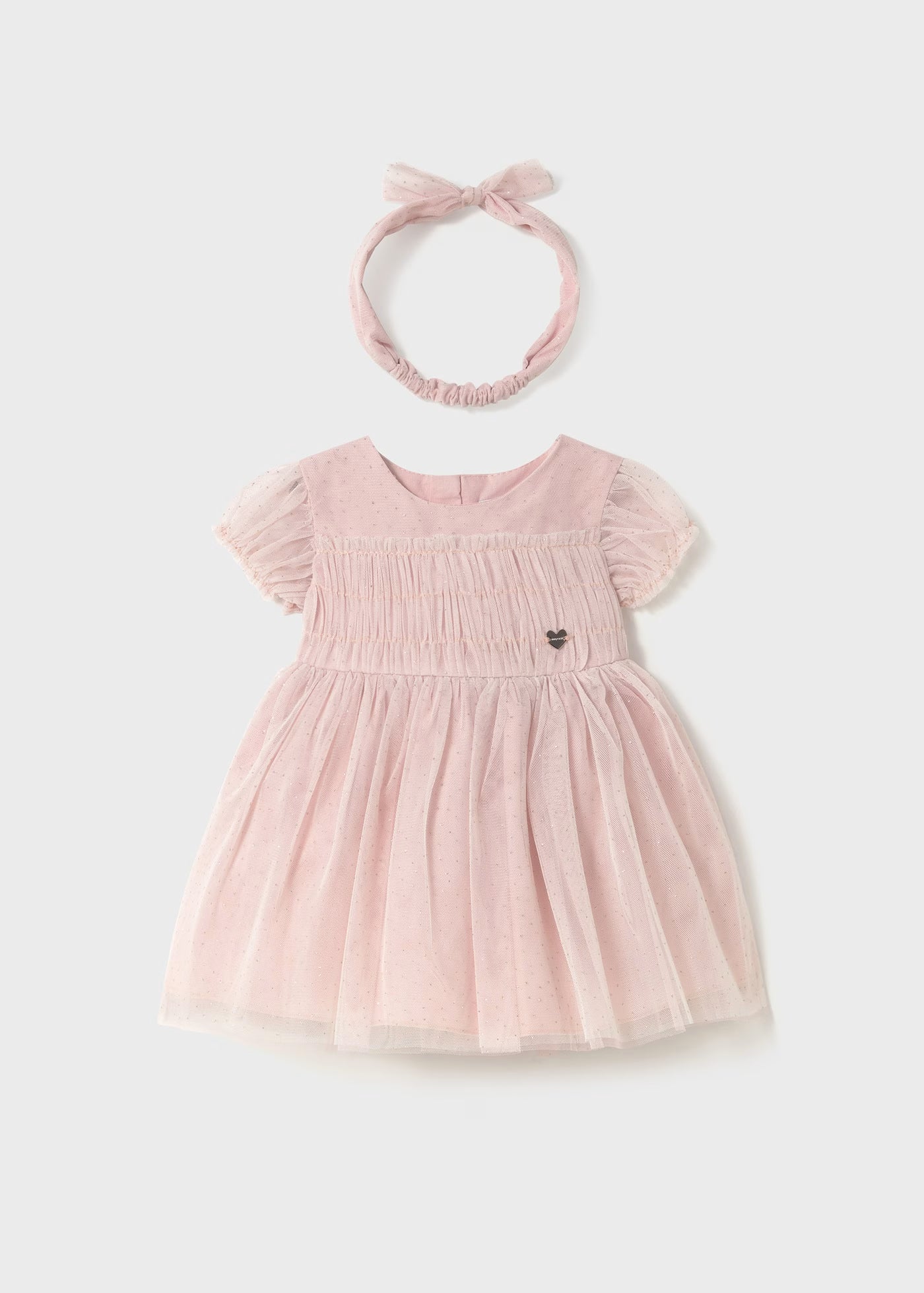 Abito cerimonia tulle con fascia neonata Mayoral rosa Mayoral Rosa