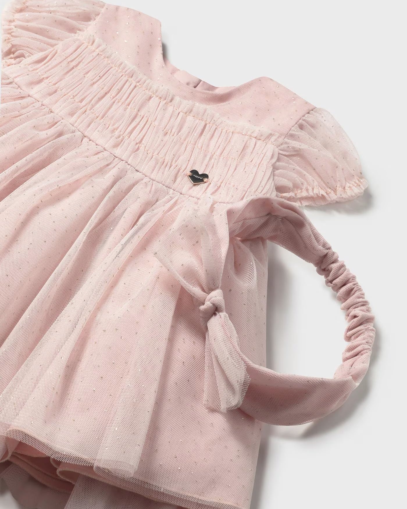 Abito cerimonia tulle con fascia neonata Mayoral rosa Mayoral Rosa