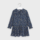 Abito chiffon fluido bambina Mayoral blu cuori - ErreGiModaBimbo