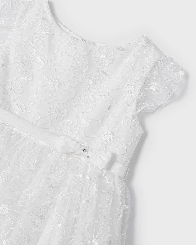 Abito con ricami floreali bambina Mayoral bianco Mayoral 2 Anni 92cm