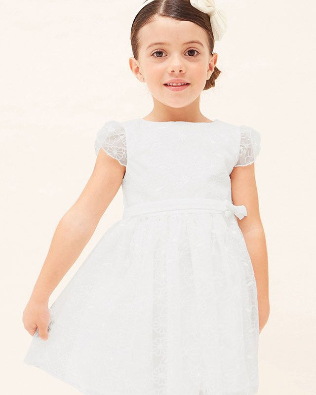 Abito con ricami floreali bambina Mayoral bianco Mayoral 2 Anni 92cm