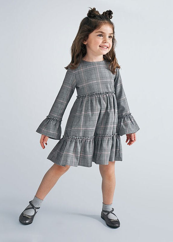 Abito di punto bambina Mayoral fantasia Galles grigio - ErreGiModaBimbo