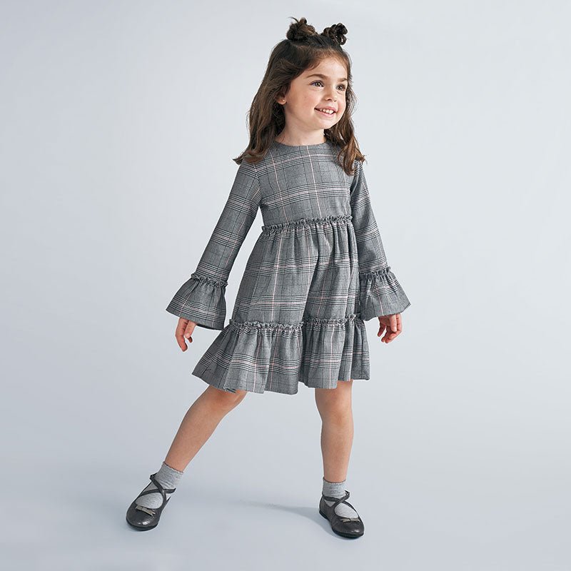 Abito di punto bambina Mayoral fantasia Galles grigio - ErreGiModaBimbo