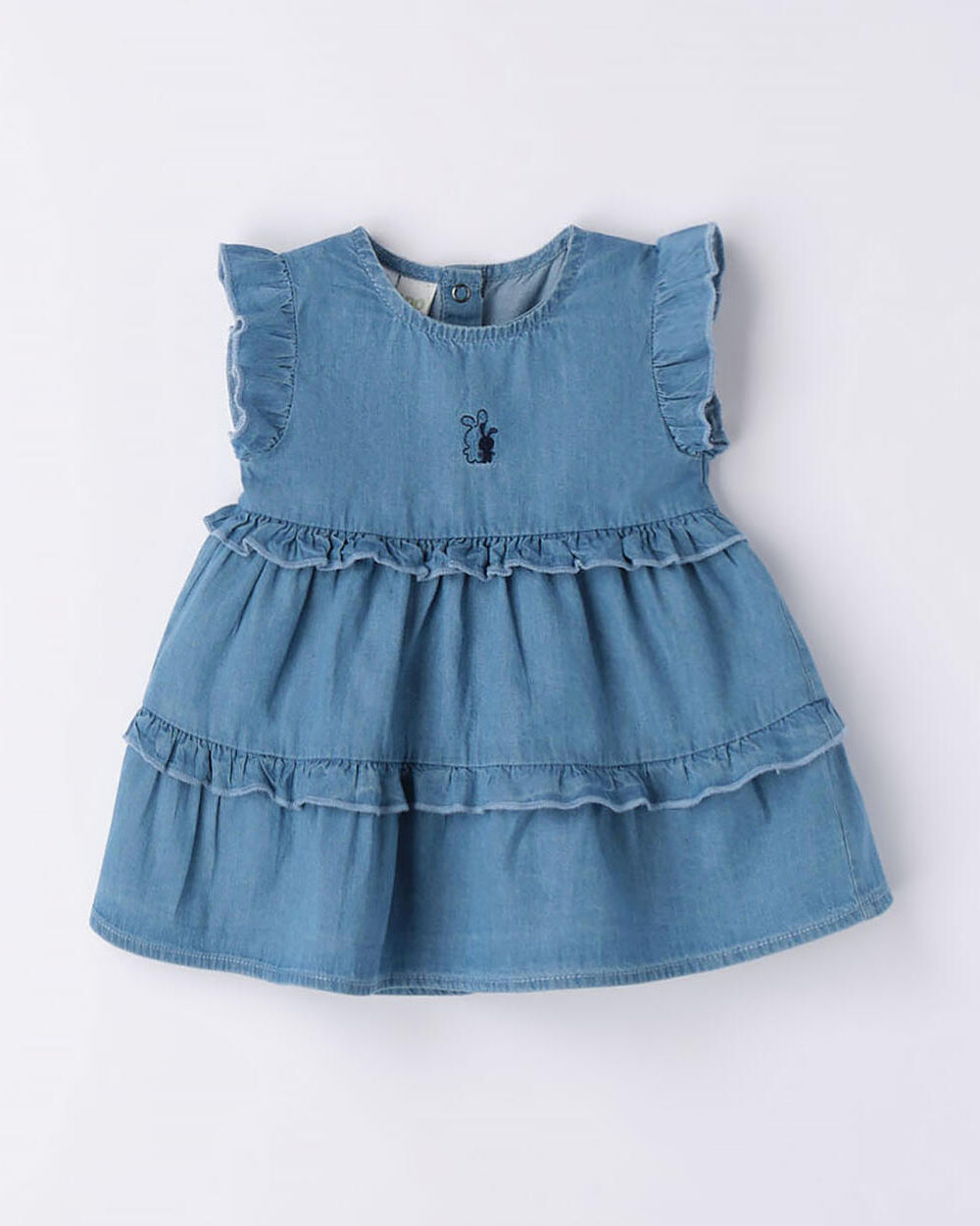 Abito fresco cotone neonata iDO blu jeans iDO Blu