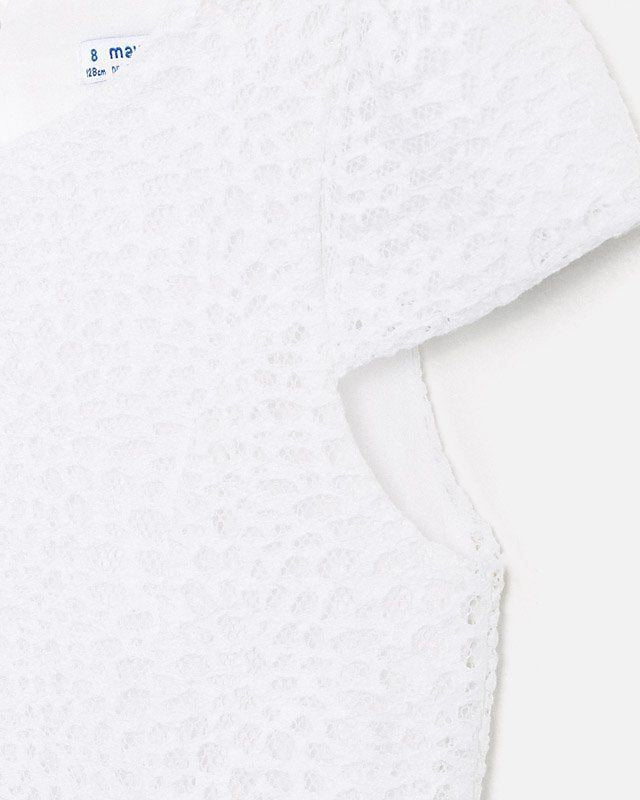 Abito in pizzo ragazza Mayoral bianco design traforato Mayoral 8 Anni 128cm