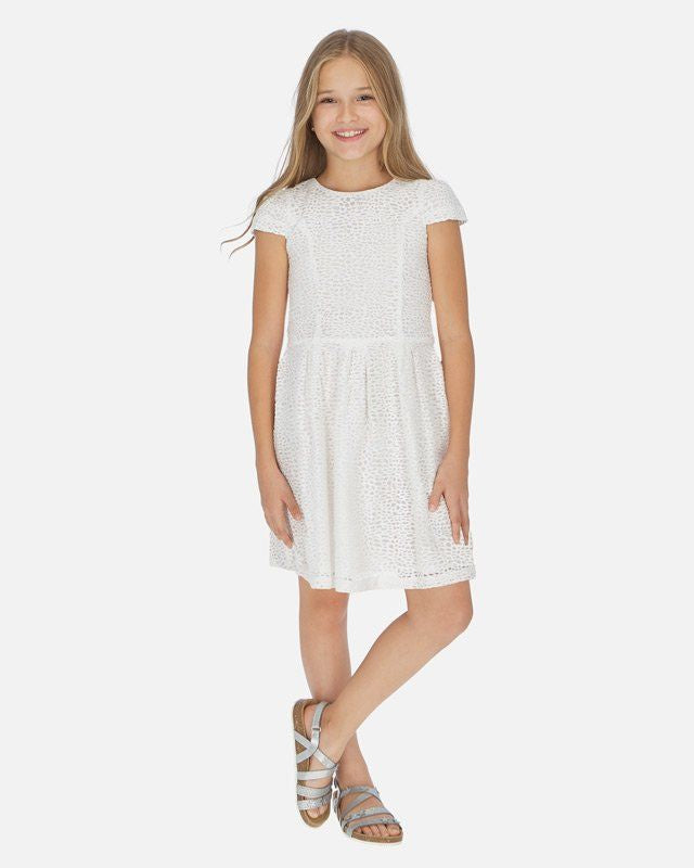 Abito in pizzo ragazza Mayoral bianco design traforato Mayoral 8 Anni 128cm