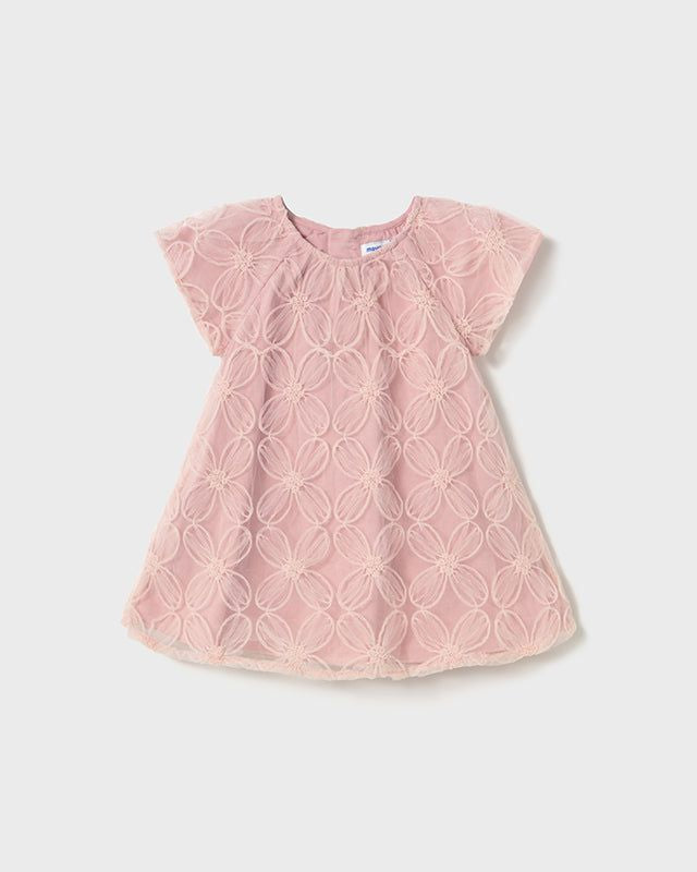Abito neonata Mayoral tulle ricamo rosa Mayoral Rosato