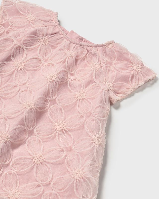 Abito neonata Mayoral tulle ricamo rosa Mayoral Rosato