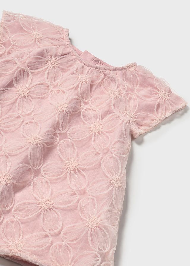 Abito neonata Mayoral tulle ricamo rosa Mayoral Rosato