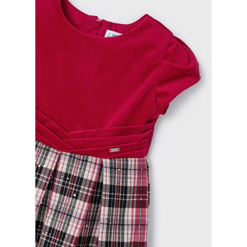 Abito rosso bambina Mayoral fantasia quadri - ErreGiModaBimbo