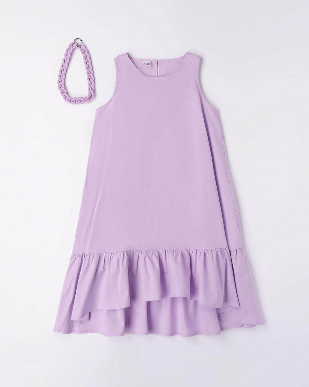 Abito smanicato con collana ragazza iDO tinta unita lilla iDO Lilla