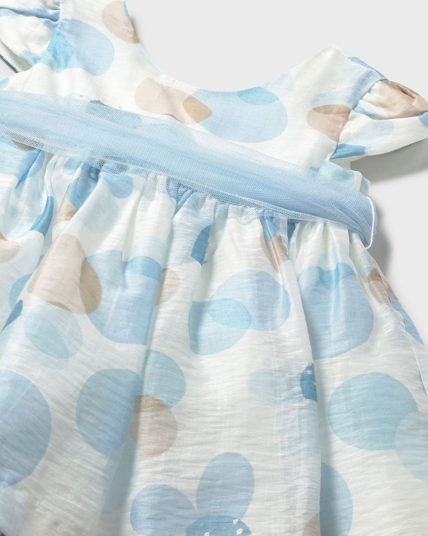 Abito stampato con fusciacca tulle neonata Mayoral azzurro floreale Mayoral Azzurro