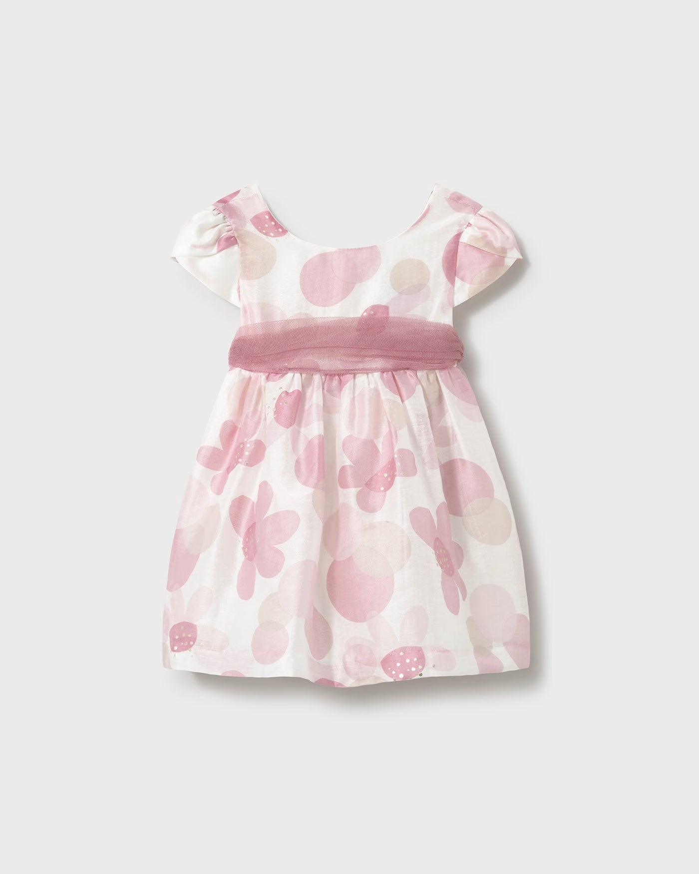 Abito stampato con fusciacca tulle neonata Mayoral rosa floreale Mayoral Rosa