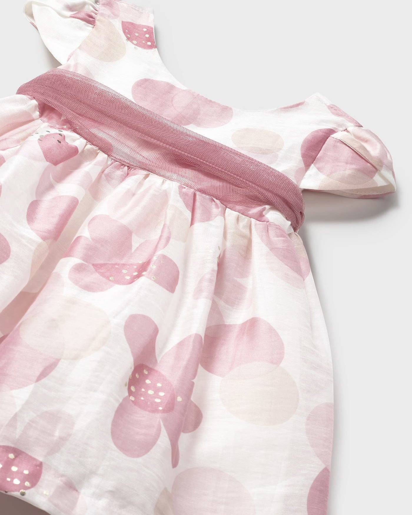 Abito stampato con fusciacca tulle neonata Mayoral rosa floreale Mayoral Rosa