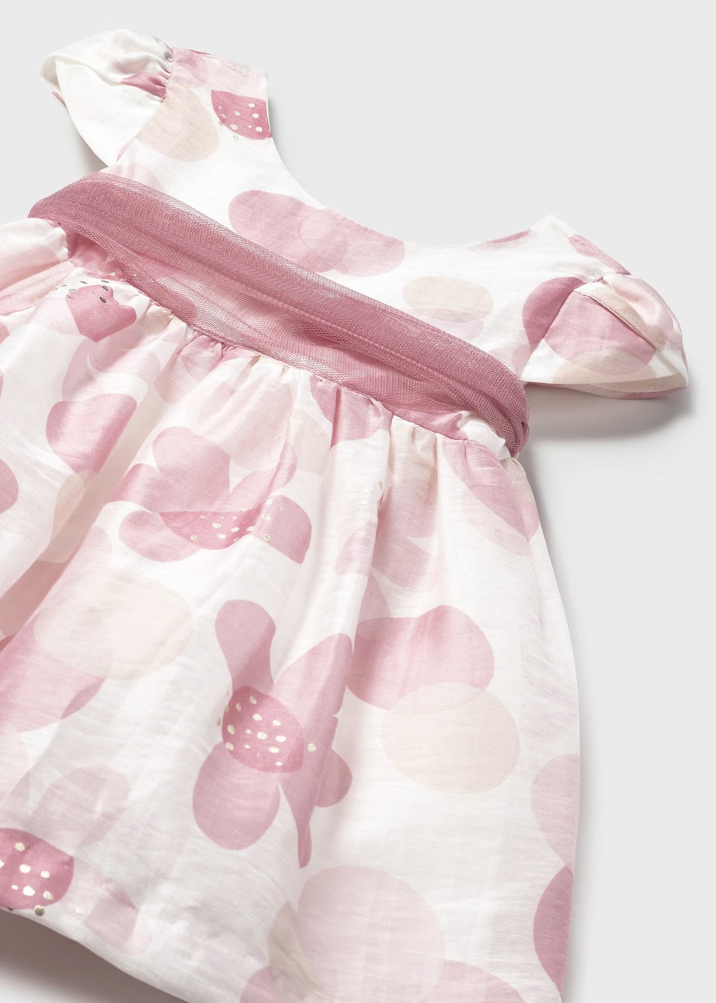 Abito stampato con fusciacca tulle neonata Mayoral rosa floreale Mayoral Rosa