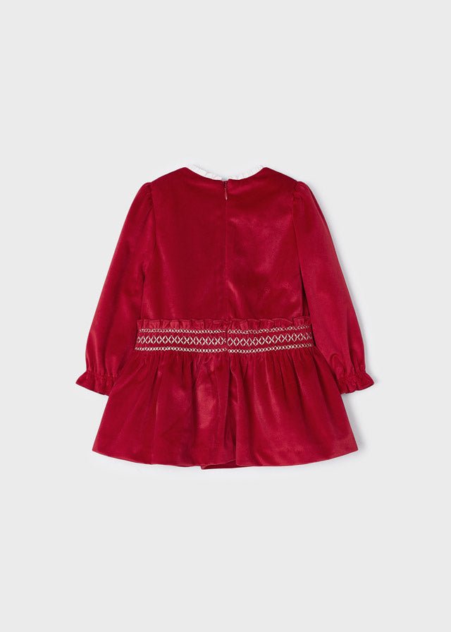Abito velluto rosso neonata Mayoral - ErreGiModaBimbo